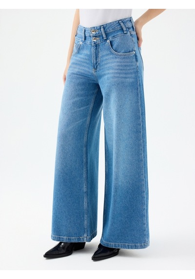 Palazzo Palazzo Fıt Kadın Pantolon Denim