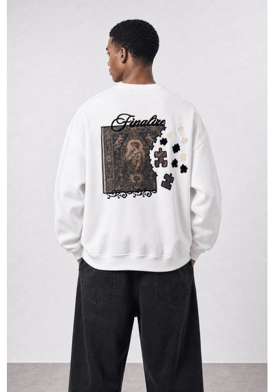 Respire Erkek Finalize Patch Detaylı Oversize Sweatshirt Ekru