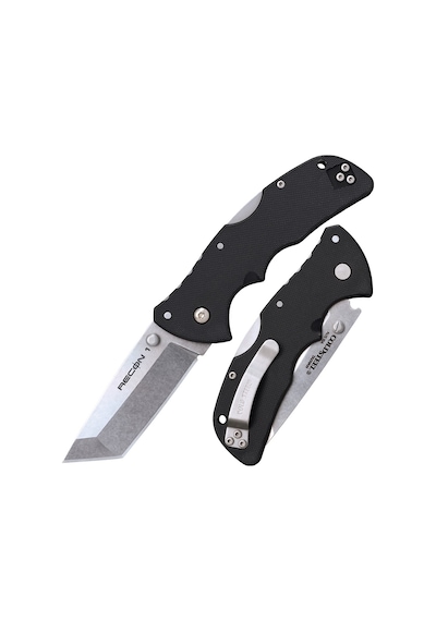 Cold Steel Mini Recon 1 Tanto Point Aus10a Stone Wash Kamp Çakı Siyah