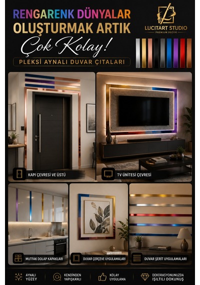 Lucitart Studio 1 Mm Kendinden Yapışkanlı Pleksi Aynalı Duvar Çıtası 9 Renk Seçeneği Dekoratif Duvar, Kapı, Tv Ünitesi Ve Mobilya Çıtası Rose Gold Lucitart Studio 1 Mm Kendinden Yapışkanlı Pleksi Aynalı Duvar Çıtası 9 Renk Seçeneği Dekoratif Duvar, Kapı, Tv Ünitesi Ve Mobilya Çıtası Rose Gold