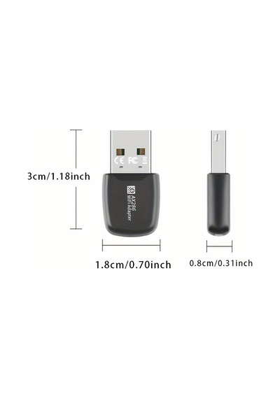 Usb 286mbps Wifi6 Kablosuz Adaptör, Masaüstü Ve Dizüstü Bilgisayarlar İçin Uygun, 2.4ghz Güçlü