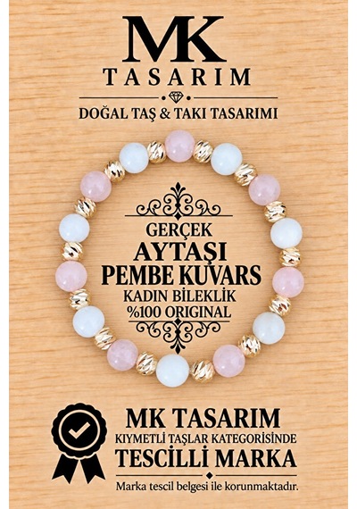 Gerçek Aytaşı Ve Gerçek Pembe Kuvars Kadın Bileklik Mk.7000.003-enerji Ve Stres Bilekliği Çok Renkli Gerçek Aytaşı Ve Gerçek Pembe Kuvars Kadın Bileklik Mk.7000.003-enerji Ve Stres Bilekliği Çok Renkli