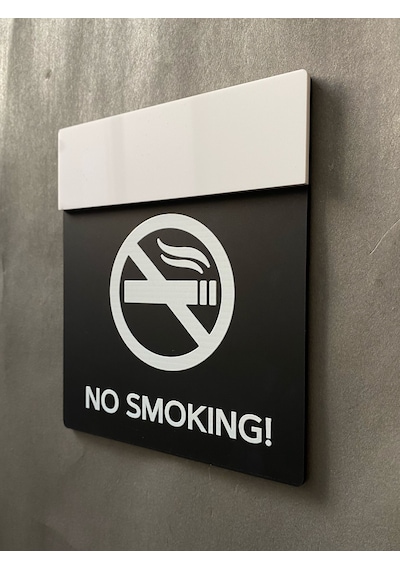 Siyah Mat Seri Sigara İçilmez No Smokıng Uyarı Levhası