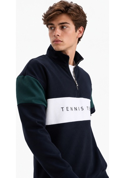 We&me Boxy Fit Gömlek Yaka Sporcu Erkek Sweatshirt Çok Renkli