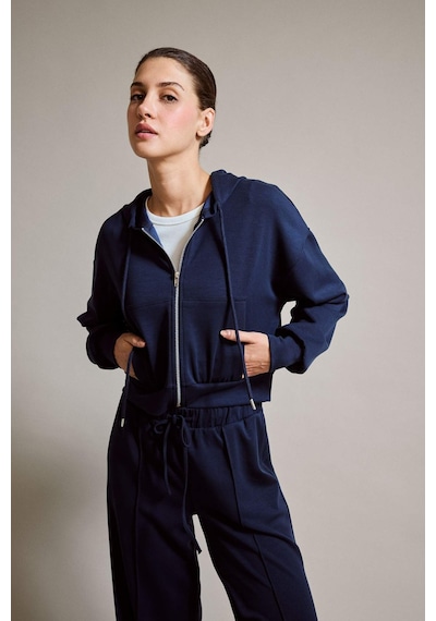 Defacto Kapüşonlu Modal Fermuarlı Sweatshirt G2915ax25aunv245 Lacivert