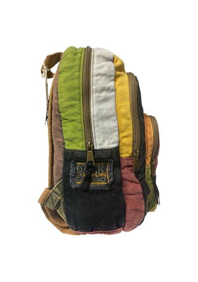 Dark Cotton Kaliteli Vintage Salaş Yıkama Kumaş Disayn Günlük Gezi Okul Sırt Çantası 30cmx40cm Pembe - Siyah