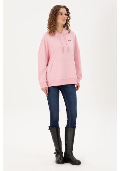 U.S. Polo Assn. Kadın Pudra Kapüşonlu Basic Sweatshirt 50297324-VR042