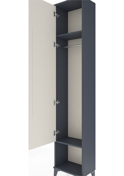 Arges Dolap 2 Raflı Tek Kapaklı Tek Askılı 44x30x221 Antrasit-aytaşı Antrasit
