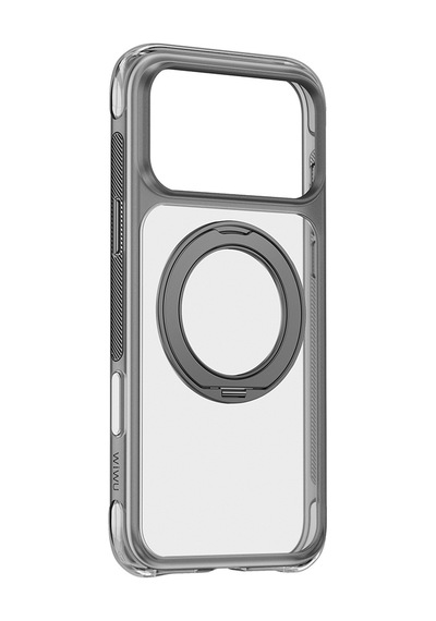 Apple iPhone Uyumlu 18 Pro Max Kılıf Wiwu Ag-203 Aeroguard Ultra Serisi M-safeli Airbag Standlı Kapak Gri