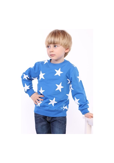 Toontoy Kids Toontoy Erkek Çocuk Komple Yıldız Baskılı Sweatshirt Saks