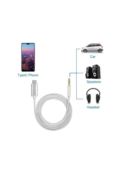 Tak Çalıştır Type C Aux Ses Kablosu Pd Aux Çevirici Cep Telefonları Tabletler Araba Teypleri Sp Standart