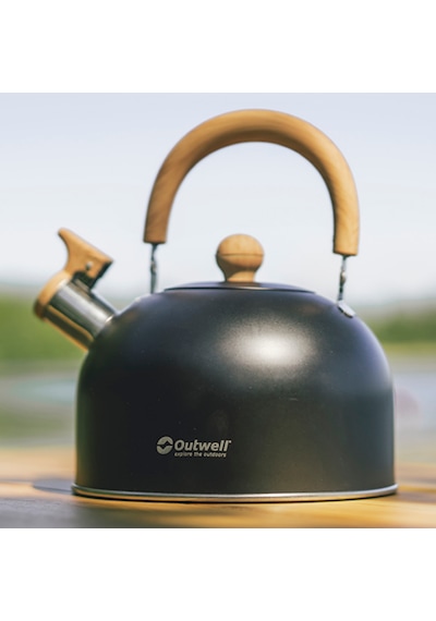 Outwell Tea Break Kettle Lux 2.2 Litre L Black Düdüklü Çaydanlık Demlik Siyah