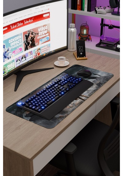 Demon's Souls Kaymaz Dikişli Kauçuk Oyuncu Mousepad V1 - 70x30 Xl Gaming Mouse Pad Fare Altlığı