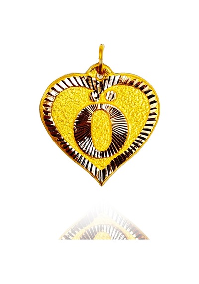 0.25 Gram 14 Ayar Ö Harfi Kalp Kolye Ucu