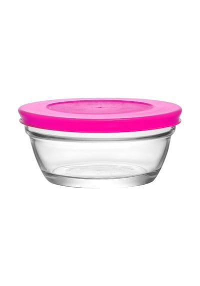 Lav 6 Lı Saklama Kabı - Kapaklı Cam Saklama Kabı 250 Cc. Pembe Mst243 Çok Renkli