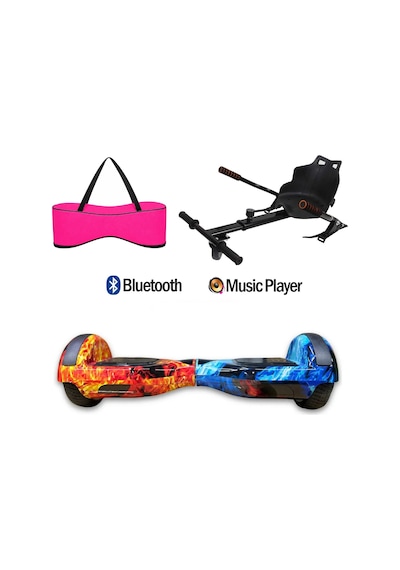 Citymate Elektrikli Kaykay Hoverboard Akıllı Denge 6.5 Inch + Hoverkart + Çanta Extrem70 Paket D10
