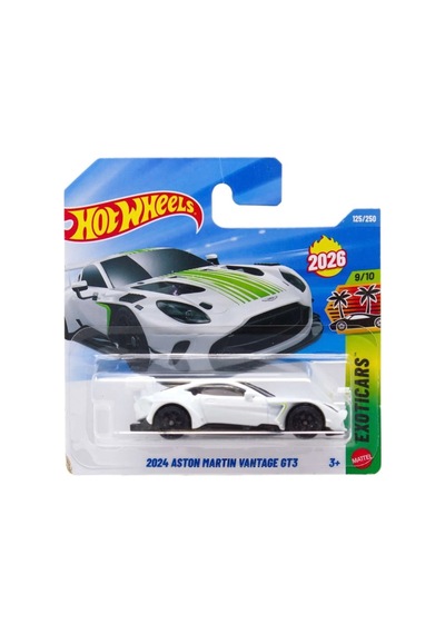 Hot Wheels 2024 Aston Martin Vantage Gt3 - Hw Exoticars Beyaz 1/64 Diecast Model Araba Çok Renkli