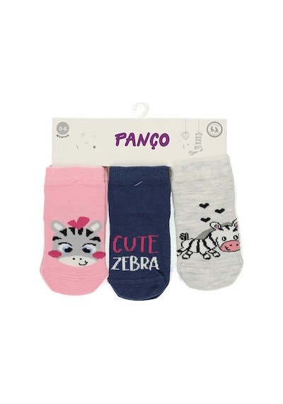 Kız Bebek Zebra Desenli 3'lü Soket Çorap Multi