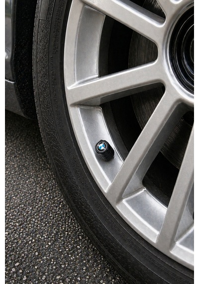 Bmw Logo Baskılı Universal Sibop Kapağı Seti - Siyah 4 Adet