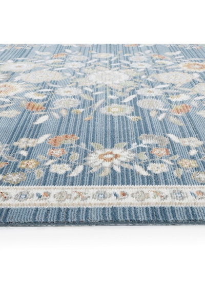 Cool Halı Floor Mavi Çiçek Desenli Vintage Oturma Odası Mutfak Balkon Dört Mevsim Pati Dostu Halı