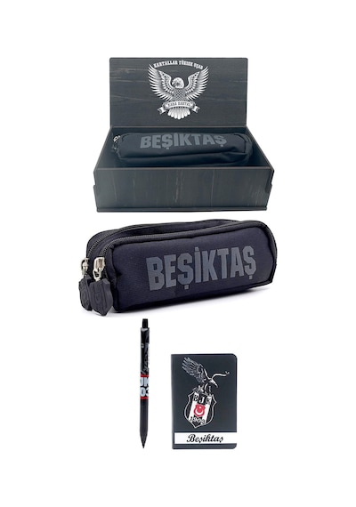 Beşiktaş Kalemlik 2 Bölmeli Ahşap Kutulu 2li Hediye Set