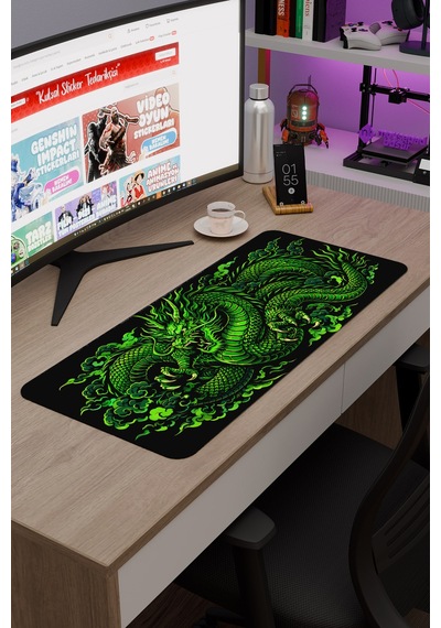 Ejderha Yeşil V3 70x30 Xl Gaming Kauçuk Kaymaz Taban Mouse Pad Fare Altlığı