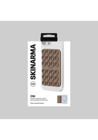 Skinarma Stax Magnetik Vakumlu Düz Zemin Telefon Tutucu Kahverengi