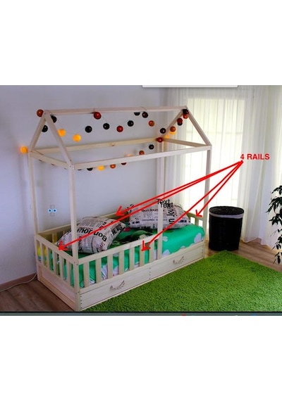 Markaawm Markaawm Montessori Çocuk Yatak Doğal Ahşap 90X190 Karyola Buse Akçaağaç