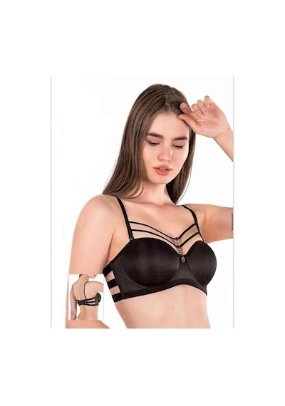 Le Jardin Le Jardın 7014 Balenli Taşlı Şeritli Basic Cup 90 Kırmızı Kırmızı
