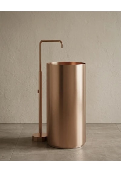 Slender Rose Gold Paslanmaz Çelik Monoblok Lavabo Renkli