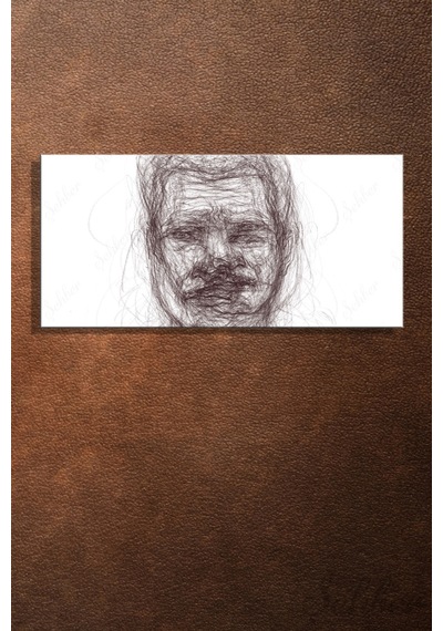 Siyah-beyaz Soyut Bir İnsan Portresi Çizimi Scribble Art Yatay Kanvas Tablo 4322 Çok Renkli