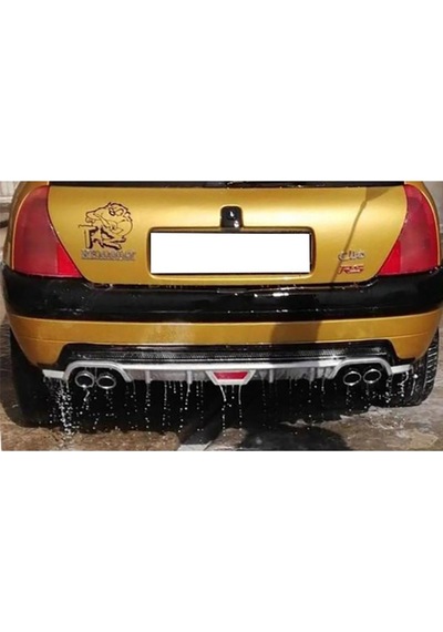 Renault Clio Mk2 Uyumlu Siyah Difüzör Difizör Yuvarlak Egzoz Görünüm Kulaklı Tip 1998-2005