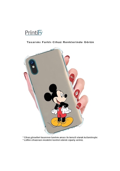 Samsung Galaxy Uyumlu S23 Plus Köşe Korumalı Antişok Kapak Mickey Mouse Tasarımlı Şeffaf Kılıf