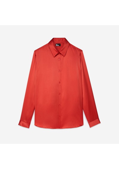 The Kooples Kadın Kırmızı Saten İpek Gömlek