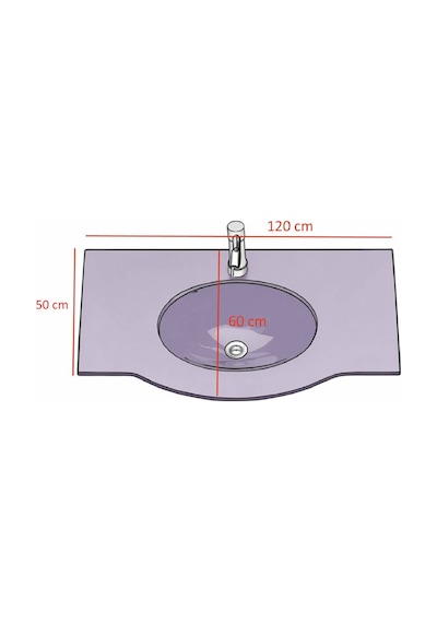 Brezza - Lila 120 60 Cam Lavabo - 55005548- Lila