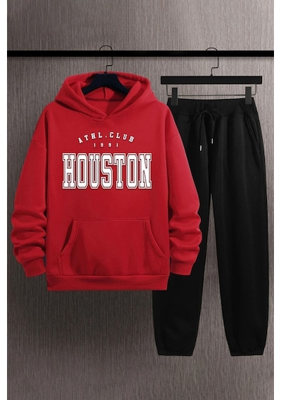 Uyguntarz Unisex Houston Eşofman Takımı Kırmızı