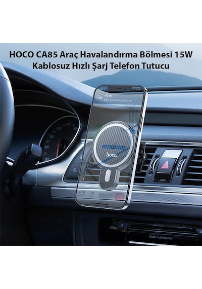 Hoco Ca85 Araç Havalandırma Bölmesi 15w Kablosuz Hızlı Şarj Telefon Tutucu- 5775