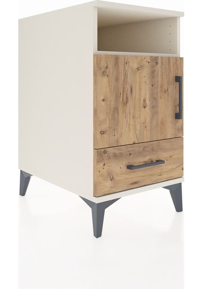 Kronos Komodin 3 Raflı Tek Çekmeceli Tek Kapaklı 44x59x80 Aytaşı-çam Aytası