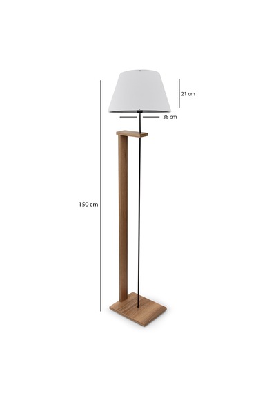 Homing Pi Ahşap Gövdeli Krem Kumaş Başlıklı Lambader Ayd-3133