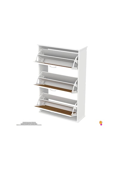 Modilayn Varbi Asma Antre 72x115x26 Cm Lik 3 Düşer Kapak 6 Göz Bölmeli Ayakkabılık Beyaz - Ceviz Modilayn Varbi Asma Antre 72x115x26 Cm Lik 3 Düşer Kapak 6 Göz Bölmeli Ayakkabılık Beyaz - Ceviz