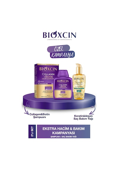 Bioxcin Collagen & Biotin Şampuan 300ml Keratin Argan Saç Bakım Yağı