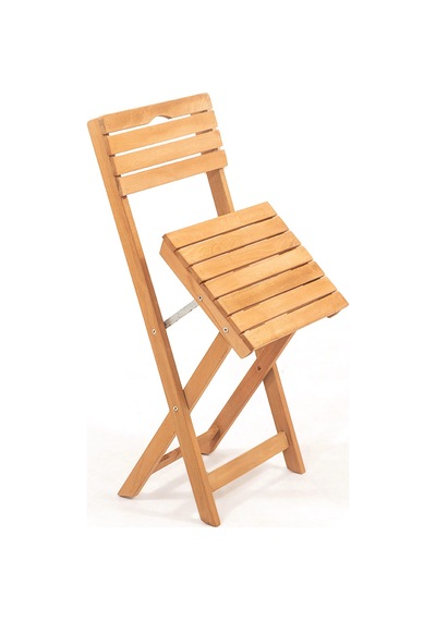 Dekor 2+1 Katlanır Minderli Ahşap Bistro Set - Natürel - 50x50 Cm
