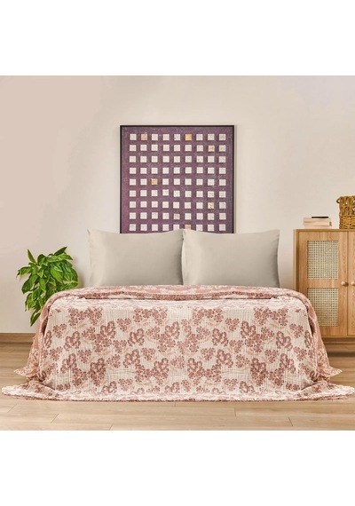 Soft Belloria Tek Kişilik Yatak Örtüsü - Kiremit - 160x255 Cm Çok Renkli