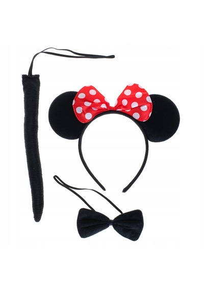 Minnie Mouse Kostüm Seti Taç Kuyruk Papyon Gösteri Seti 5691