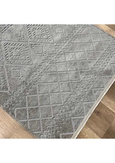 Hoom Rugs Fresh Cool 405 Yıkanabilir Gri Modern Halı Gri