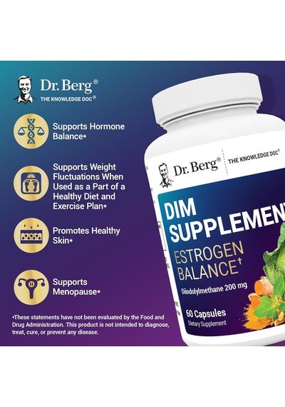 Dr. Berg Dım Estrogen Balance Women With Diindolylmethane Menopause 60 Caps