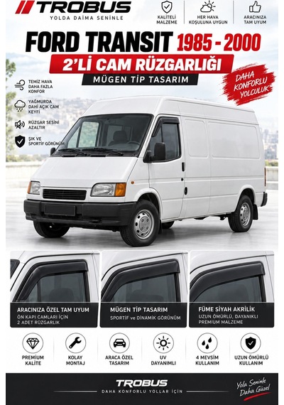 Ford Transit 1985-1995 Sport Cam Rüzgarlığı 2'li