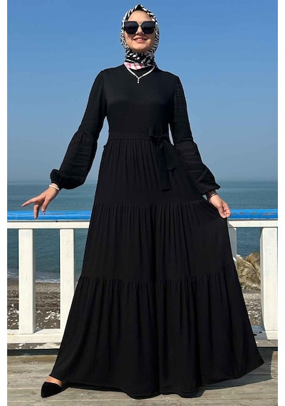 Rabia Şamlı Asil Siyah Elbise Siyah