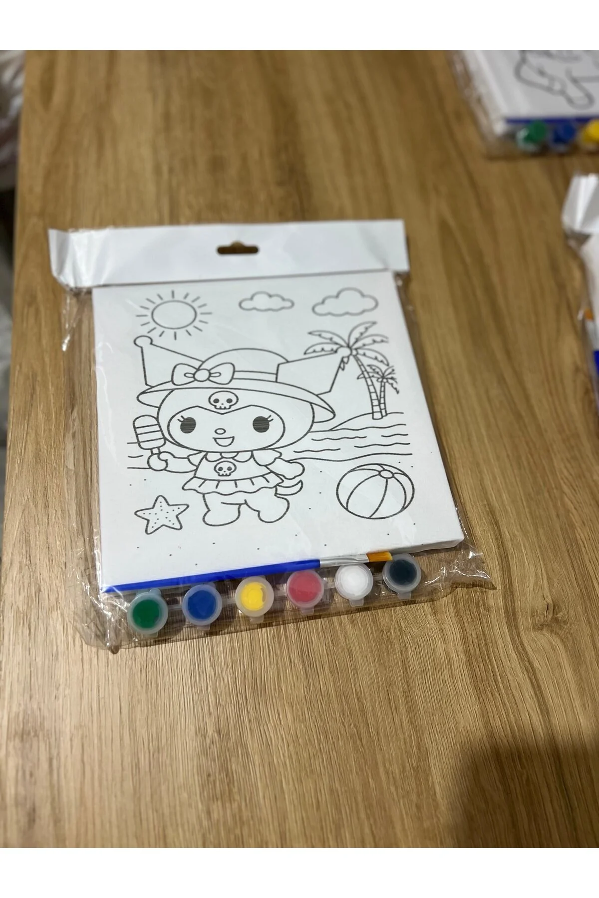 20x20 Cm Çocuk Tuval Seti 6 Lı Boya Ve Fırça Dahil