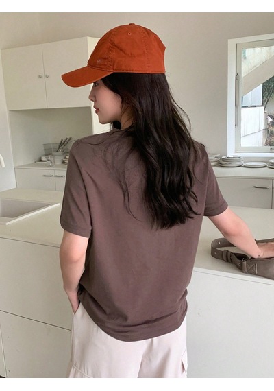 Unisex Sunshine Smiling Baskılı Tasarım Tshirt Kahverengi
